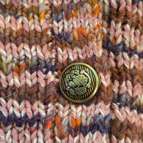 Veronica Beard Amosa Space Dyed Striped Knit Cardigan Multi Pink Taupe Size Med - Picture 6 of 10